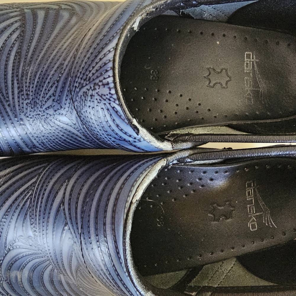 Dansko Blue Patterned Clogs - Picture 3 of 7